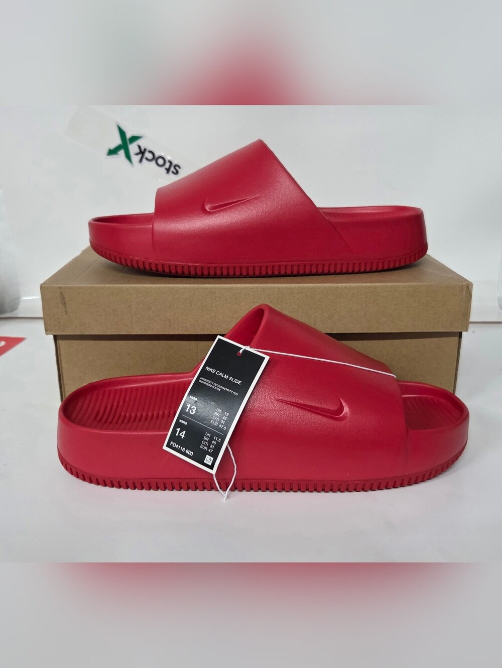 Nike Calm Slides University Red Size 13 NEW! FD4116 600